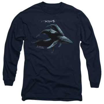 Navy men's long sleeve t-shirt with Wild Wings Power&Grace graphic