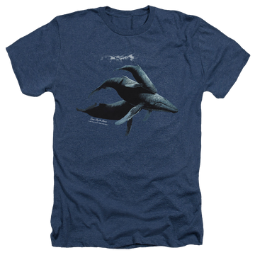 Navy men's heather t-shirt with Wild Wings Power&Grace graphic