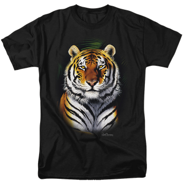 Black men's regular fit t-shirt with Wild Wings Jungle Fire graphic
