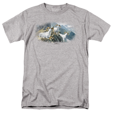Athletic heather men's regular fit t-shirt with Wild Wings High Trails Dall Sheep graphic