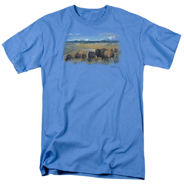 Carolina blue men's regular fit t-shirt with Wild Wings The Passing Herd graphic