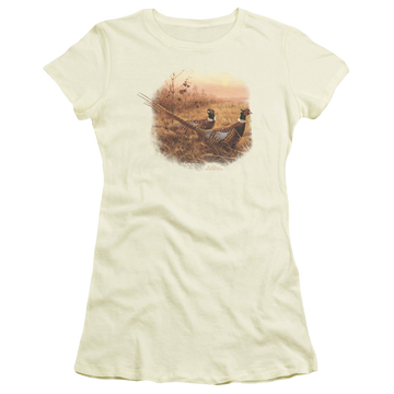 Cream juniors t-shirt with Wild Wings First Alert Pheasants graphic