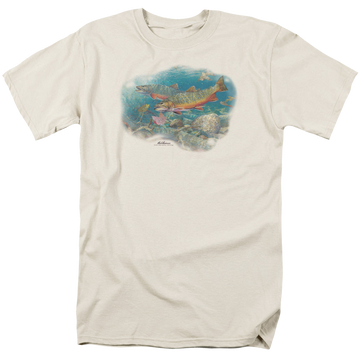 Cream men's regular fit t-shirt with Wild Wings Easy Pickings Trout graphic
