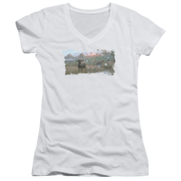 Wild Wings Cape Buffalo - Juniors V-Neck T-Shirt Juniors V-Neck T-Shirt Wild Wings