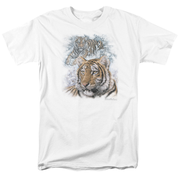 White men's regular fit t-shirt with Wild Wings Tigers graphic