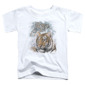 White toddler t-shirt with Wild Wings Tigers graphic