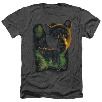 Charcoal men's heather t-shirt with Wild Wings Black Bears graphic