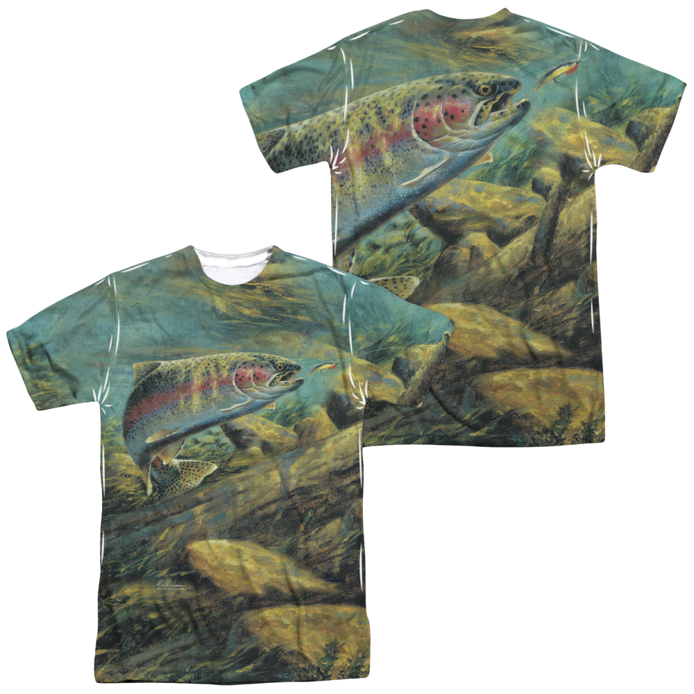 Wild Wings Rainbow Trout (Front/Back Print) - Men's All-Over Print T-Shirt Men's All-Over Print T-Shirt Wild Wings