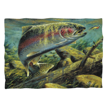Wild Wings - Rainbow Trout 2 Pillow Case Pillow Cases Wild Wings