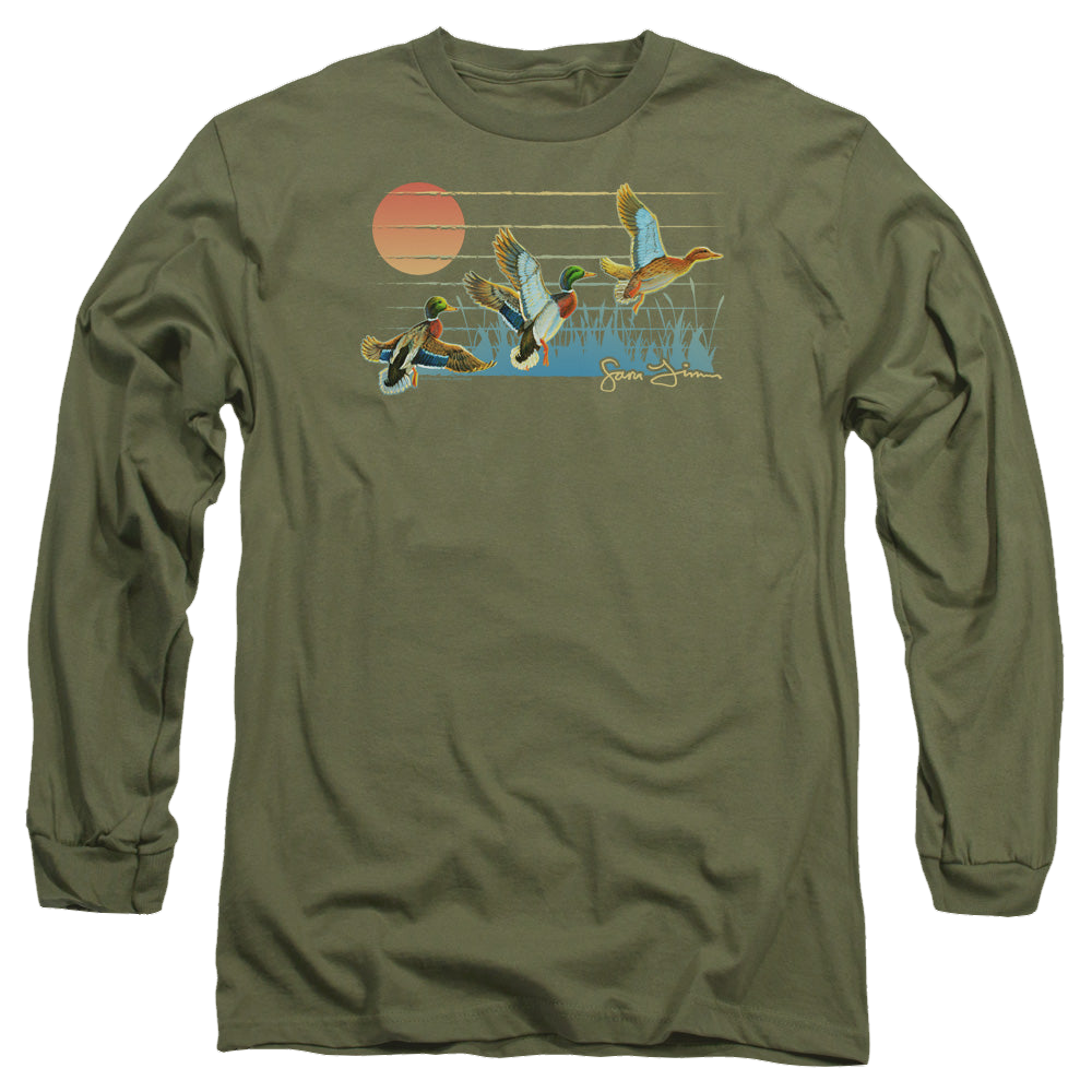 Wild Wings Three Ducks - Men's Long Sleeve T-Shirt Men's Long Sleeve T-Shirt Wild Wings