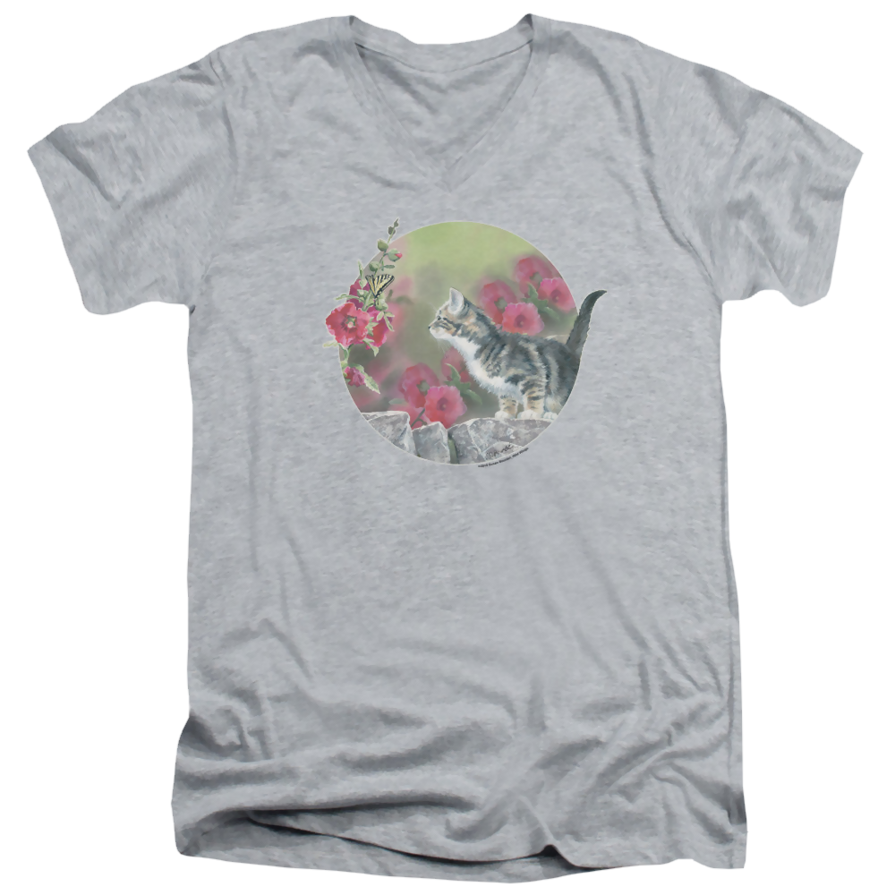 Wild Wings Kitten Flowers - Men's V-Neck T-Shirt Men's V-Neck T-Shirt Wild Wings