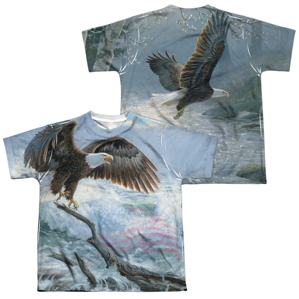 Wild Wings American Eagle (Front/Back Print) - Youth All-Over Print T-Shirt Youth All-Over Print T-Shirt (Ages 8-12) Wild Wings