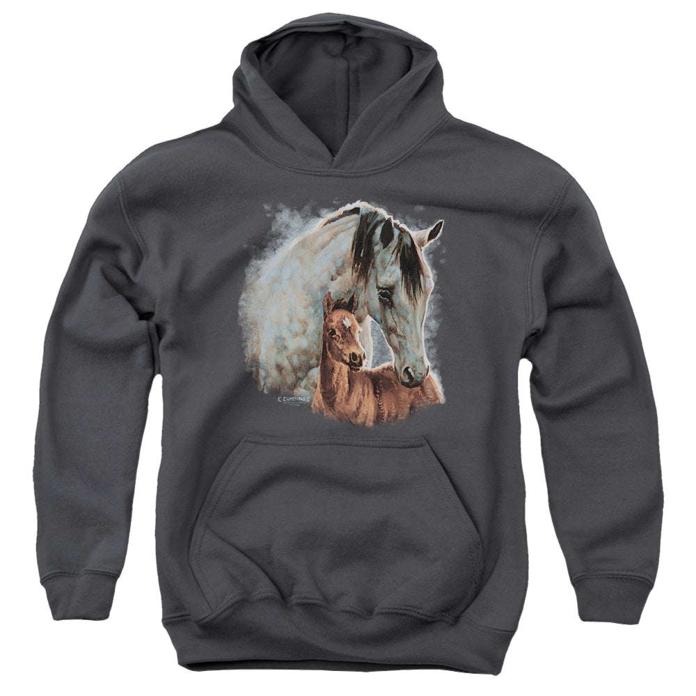 Wild Wings Painted Horses - Youth Hoodie Youth Hoodie (Ages 8-12) Wild Wings
