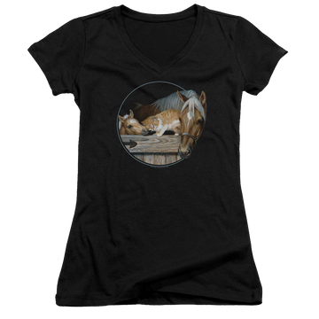 Wild Wings Everyone Loves Kitty - Juniors V-Neck T-Shirt Juniors V-Neck T-Shirt Wild Wings