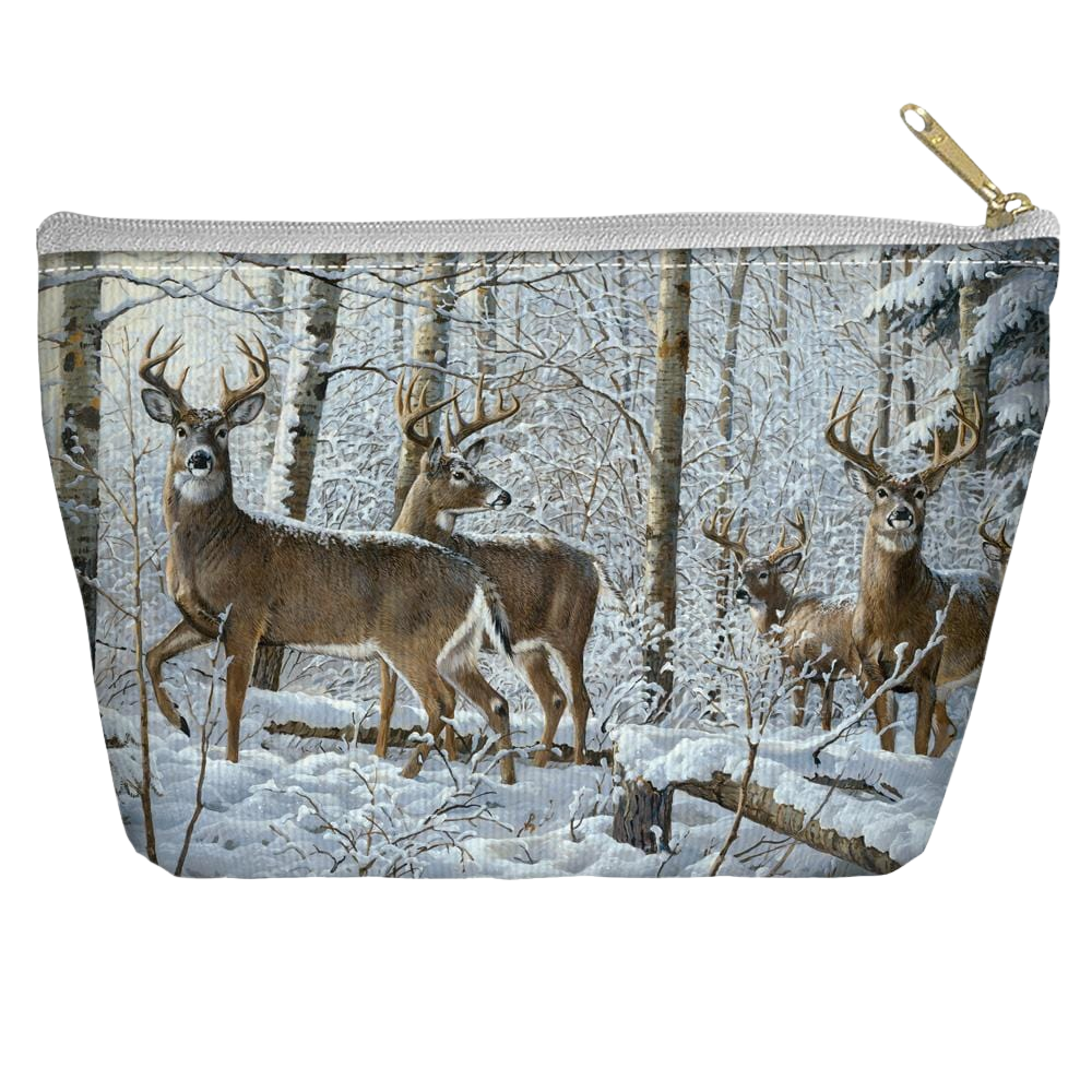 Wild Wings Snowy Deer - Straight Bottom Accessory Pouch T Bottom Accessory Pouches Wild Wings