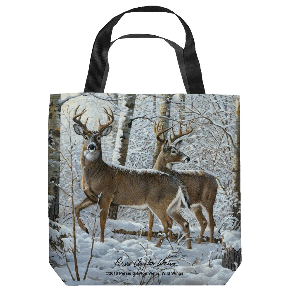 Wild Wings Snowy Deer - Tote Bag Tote Bags Wild Wings