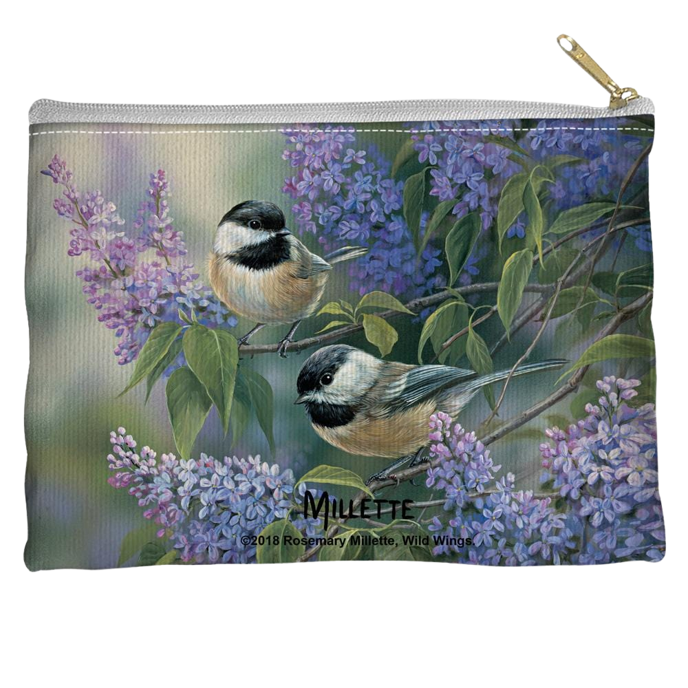 Wild Wings Chickadees - Straight Bottom Accessory Pouch Straight Bottom Accessory Pouches Wild Wings