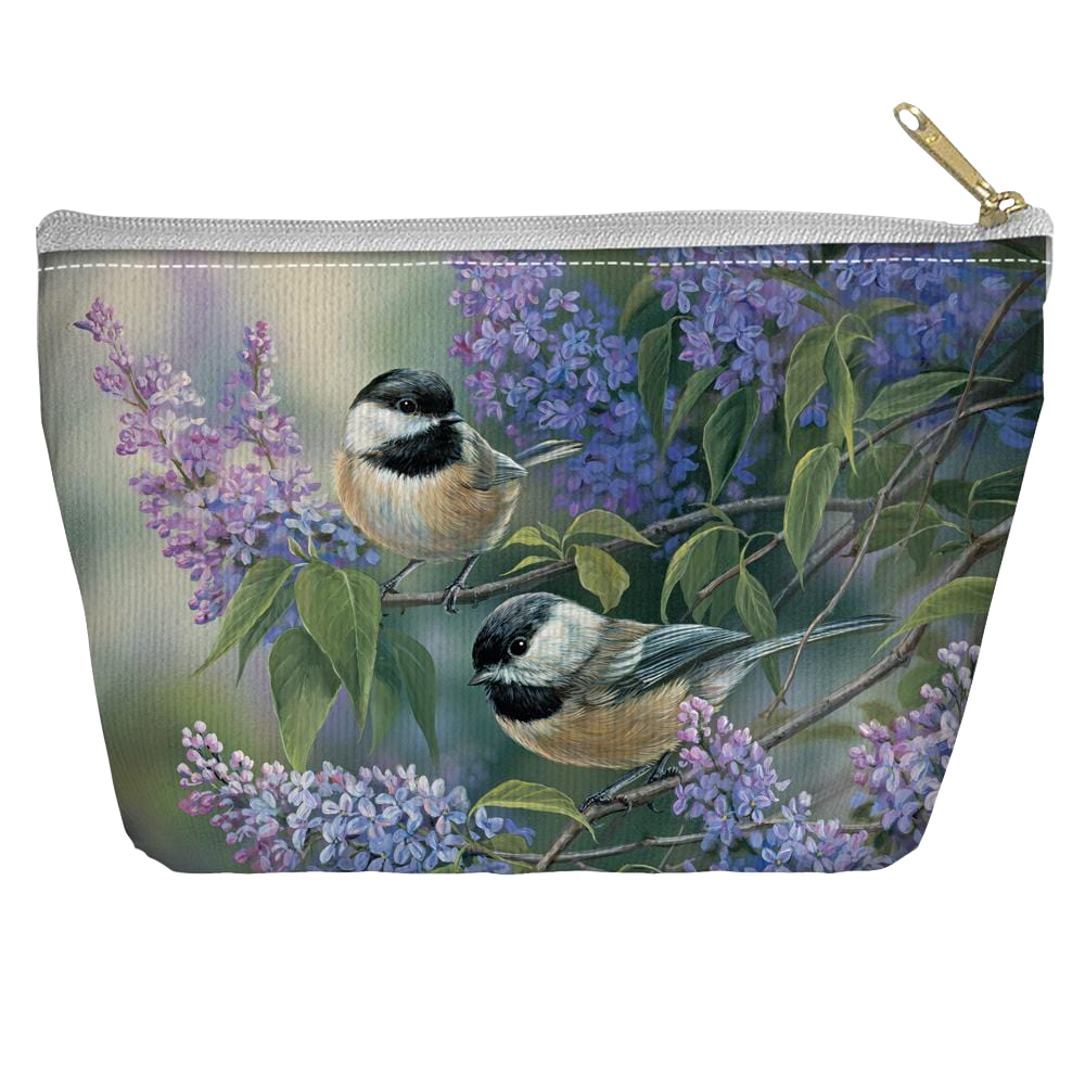 Wild Wings Chickadees - Straight Bottom Accessory Pouch T Bottom Accessory Pouches Wild Wings