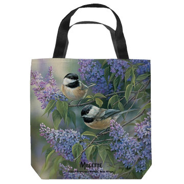 Wild Wings Chickadees tote bag