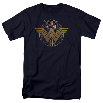 Wonder Woman Power Stance And Emblem Men's Regular Fit T-Shirt Men's Regular Fit T-Shirt Wonder Woman