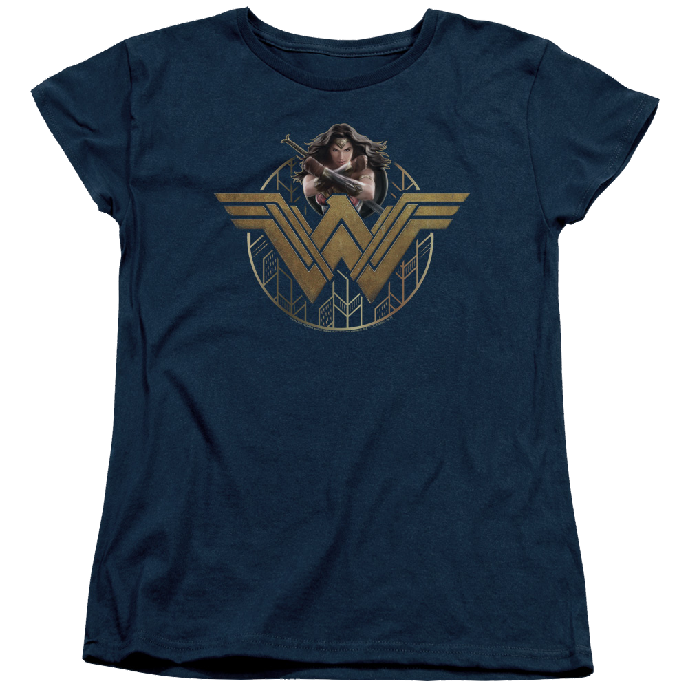 Wonder Woman Power Stance And Emblem Women's T-Shirt Women's T-Shirt Wonder Woman