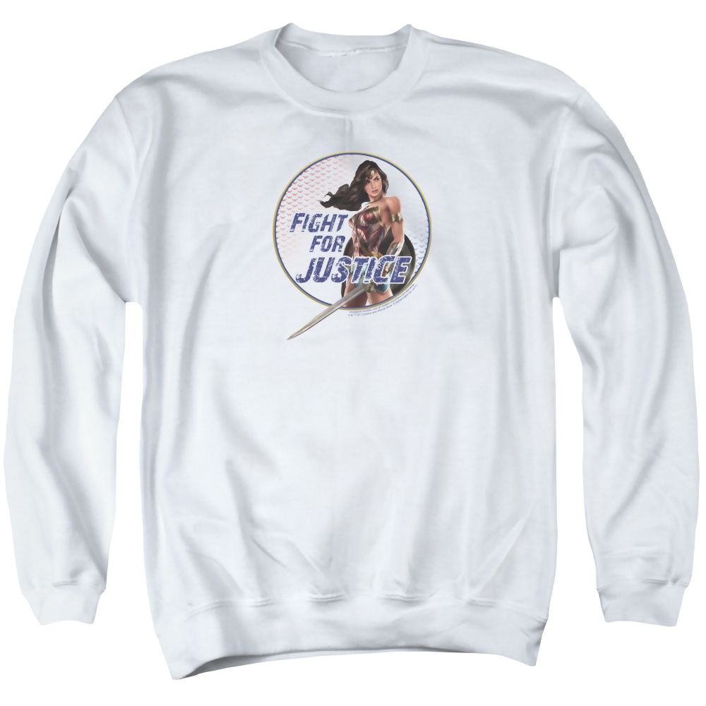 Wonder Woman Fight For Justice Men's Crewneck Sweatshirt Men's Crewneck Sweatshirt Wonder Woman