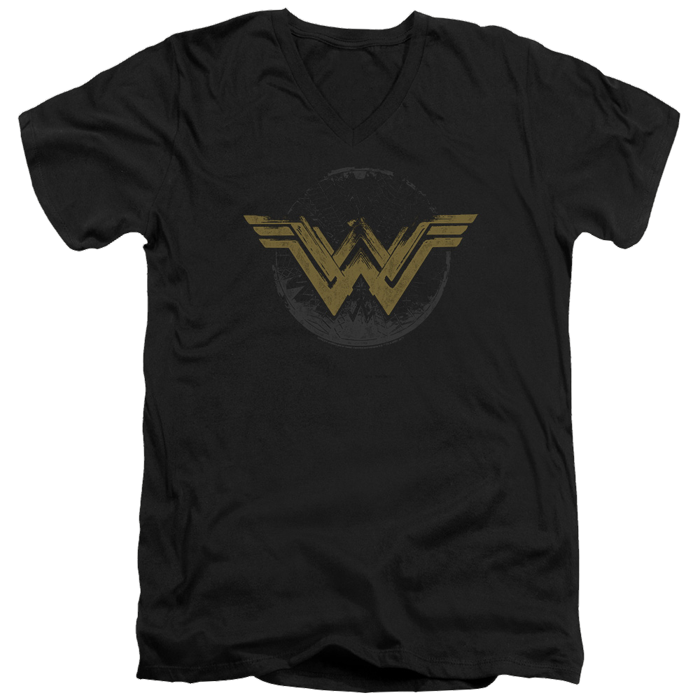 Wonder Woman Distressed Logo Men's V-Neck T-Shirt Men's V-Neck T-Shirt Wonder Woman