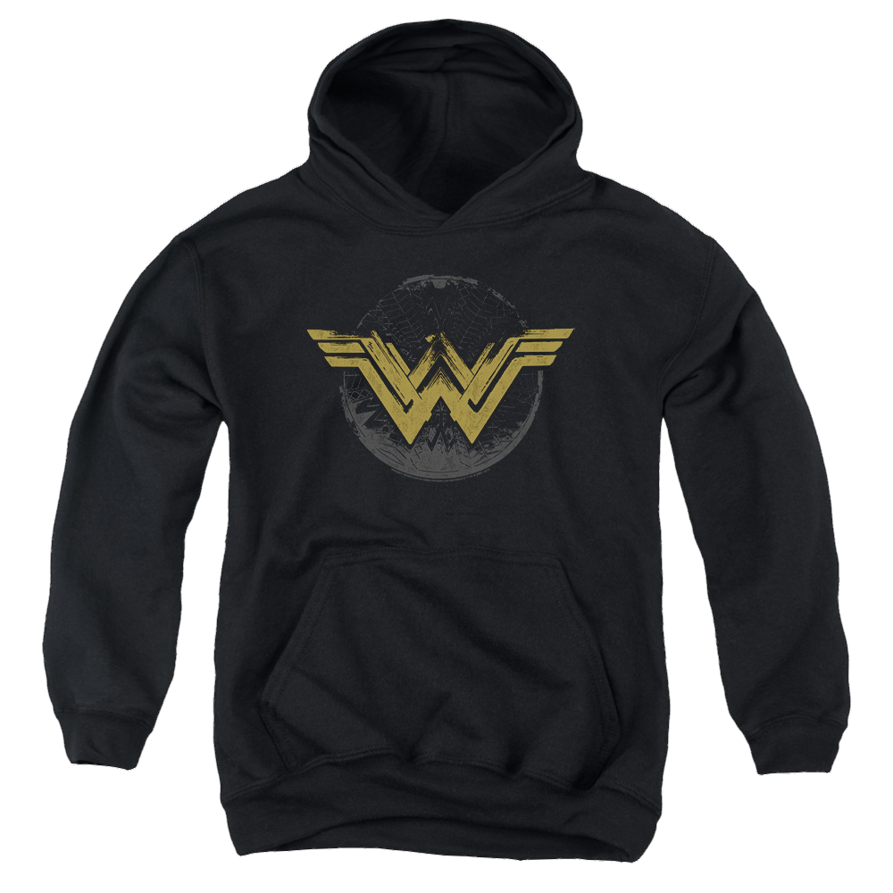 Wonder Woman Movie Distressed Logo - Youth Hoodie Youth Hoodie (Ages 8-12) Wonder Woman