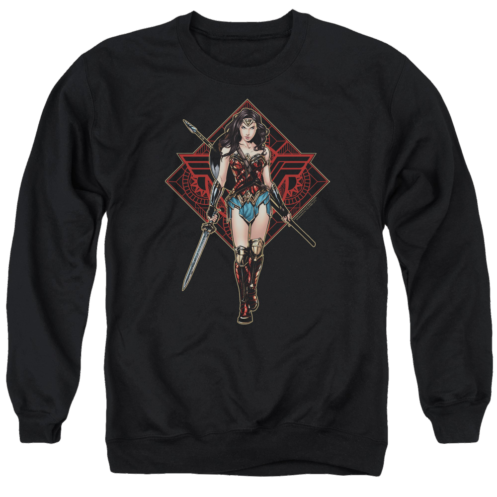 Wonder Woman Warrior Men's Crewneck Sweatshirt Men's Crewneck Sweatshirt Wonder Woman