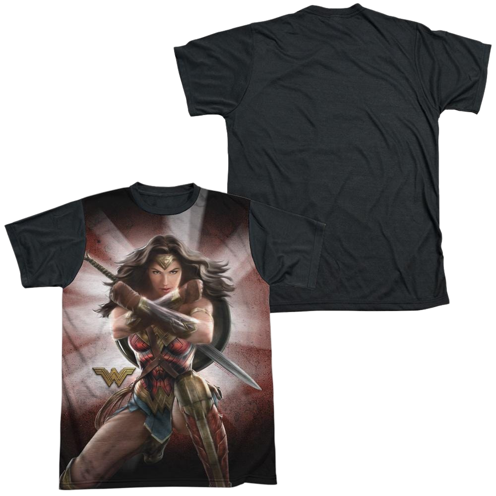 Wonder Woman Protector Of Humanity Men's Black Back T-Shirt Men's Black Back T-Shirt Wonder Woman