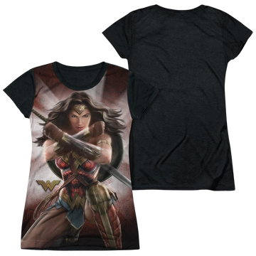 Wonder Woman Protector Of Humanity juniors black back t-shirt