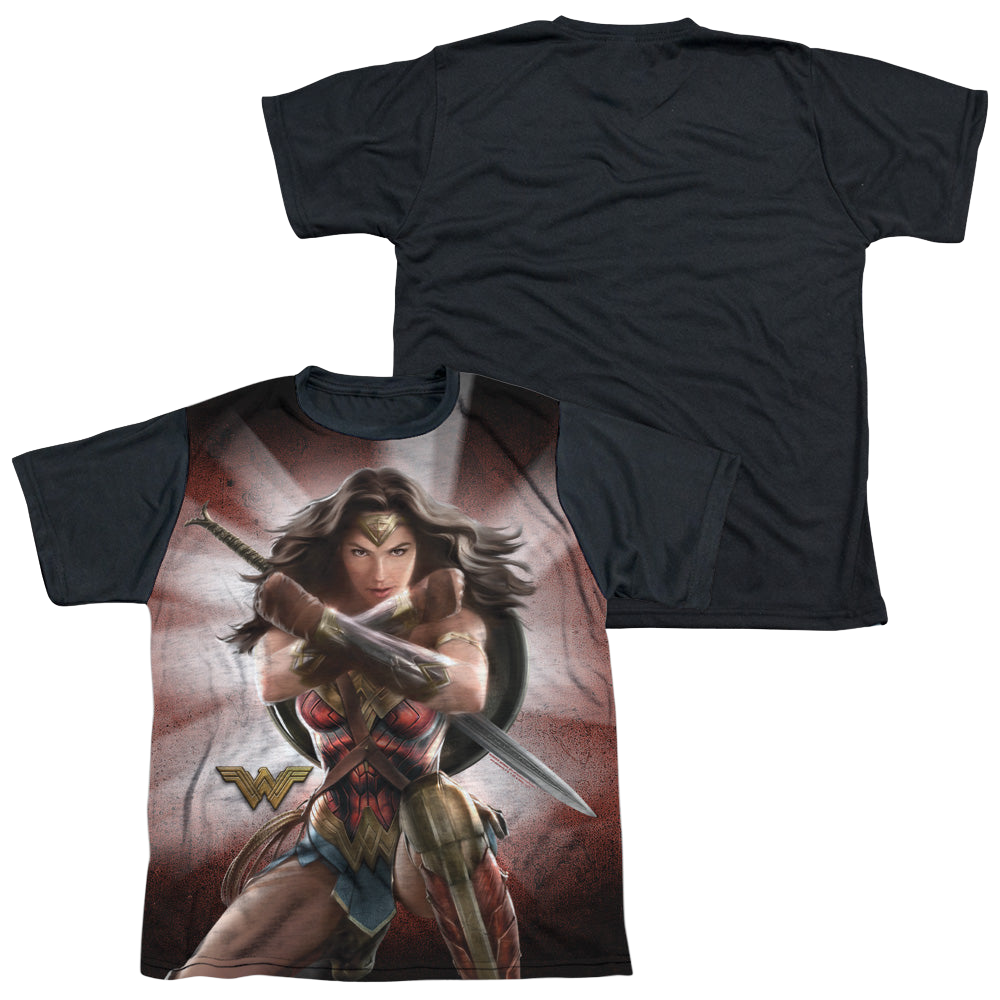 Wonder Woman Movie Protector Of Humanity - Youth Black Back T-Shirt Youth Black Back T-Shirt (Ages 8-12) Wonder Woman