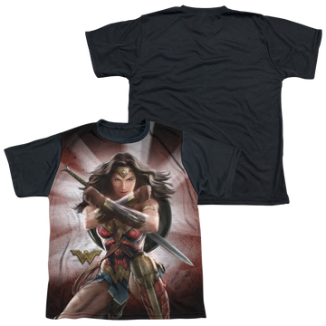 Wonder Woman Movie Protector Of Humanity - Youth Black Back T-Shirt Youth Black Back T-Shirt (Ages 8-12) Wonder Woman