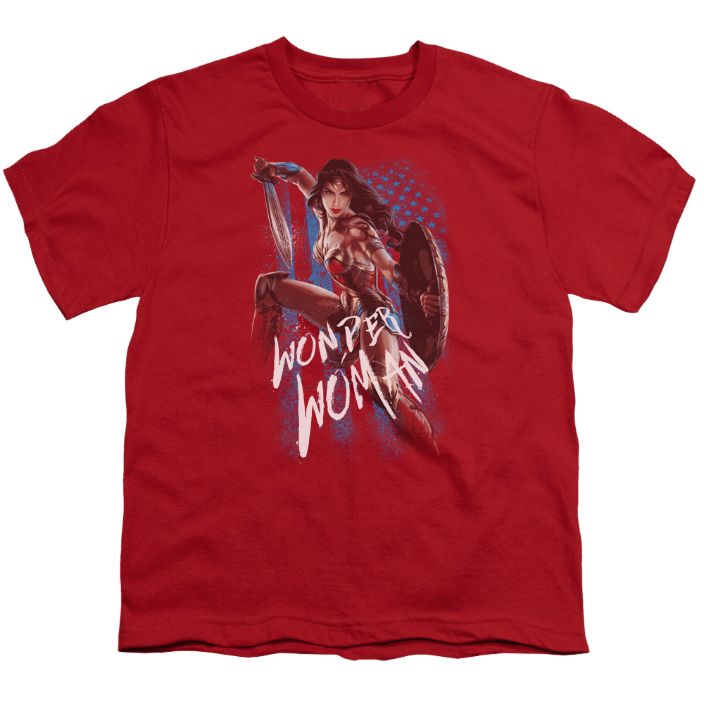 Wonder Woman Movie American Hero - Youth T-Shirt Youth T-Shirt (Ages 8-12) Wonder Woman