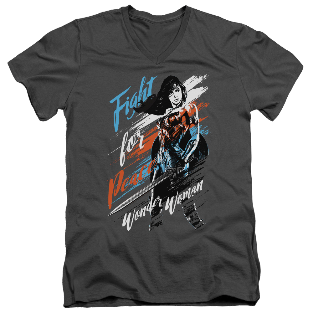 Wonder Woman Fight For Peace Men's V-Neck T-Shirt Men's V-Neck T-Shirt Wonder Woman