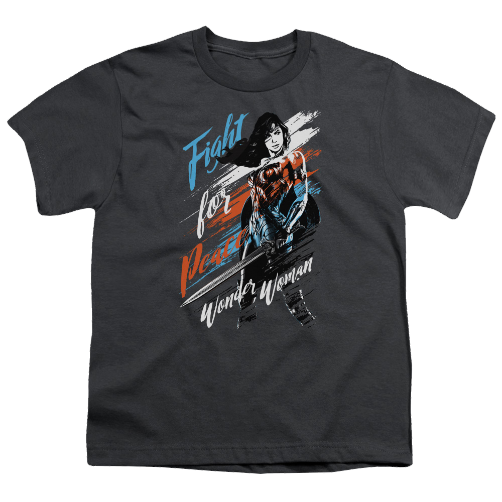 Wonder Woman Movie Fight For Peace - Youth T-Shirt Youth T-Shirt (Ages 8-12) Wonder Woman
