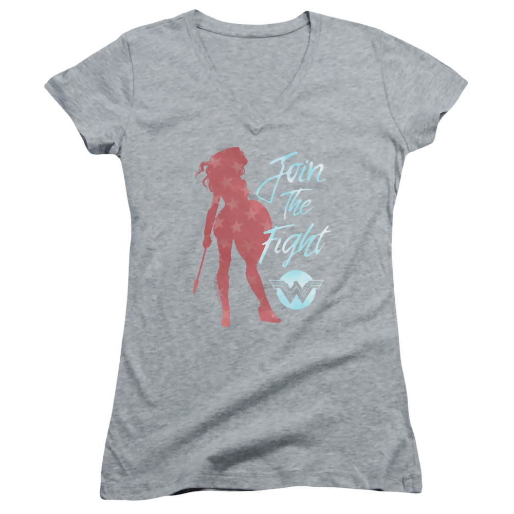 Wonder Woman Freedom Fight Juniors V-Neck T-Shirt Juniors V-Neck T-Shirt Wonder Woman