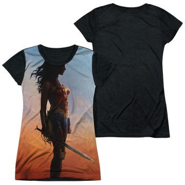 Wonder Woman Poster juniors black back t-shirt