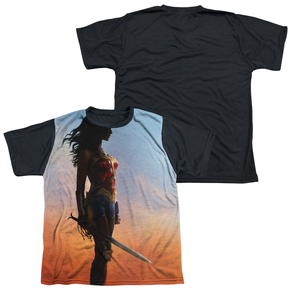 Wonder Woman Movie Poster - Youth Black Back T-Shirt Youth Black Back T-Shirt (Ages 8-12) Wonder Woman