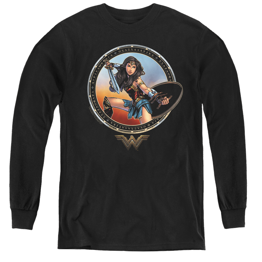 Wonder Woman Movie Battle Pose - Youth Long Sleeve T-Shirt Youth Long Sleeve T-Shirt Wonder Woman