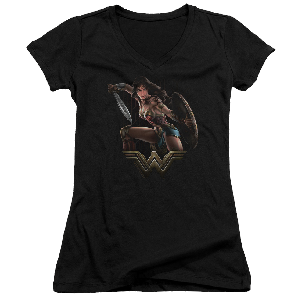 Wonder Woman Fight Juniors V-Neck T-Shirt Juniors V-Neck T-Shirt Wonder Woman