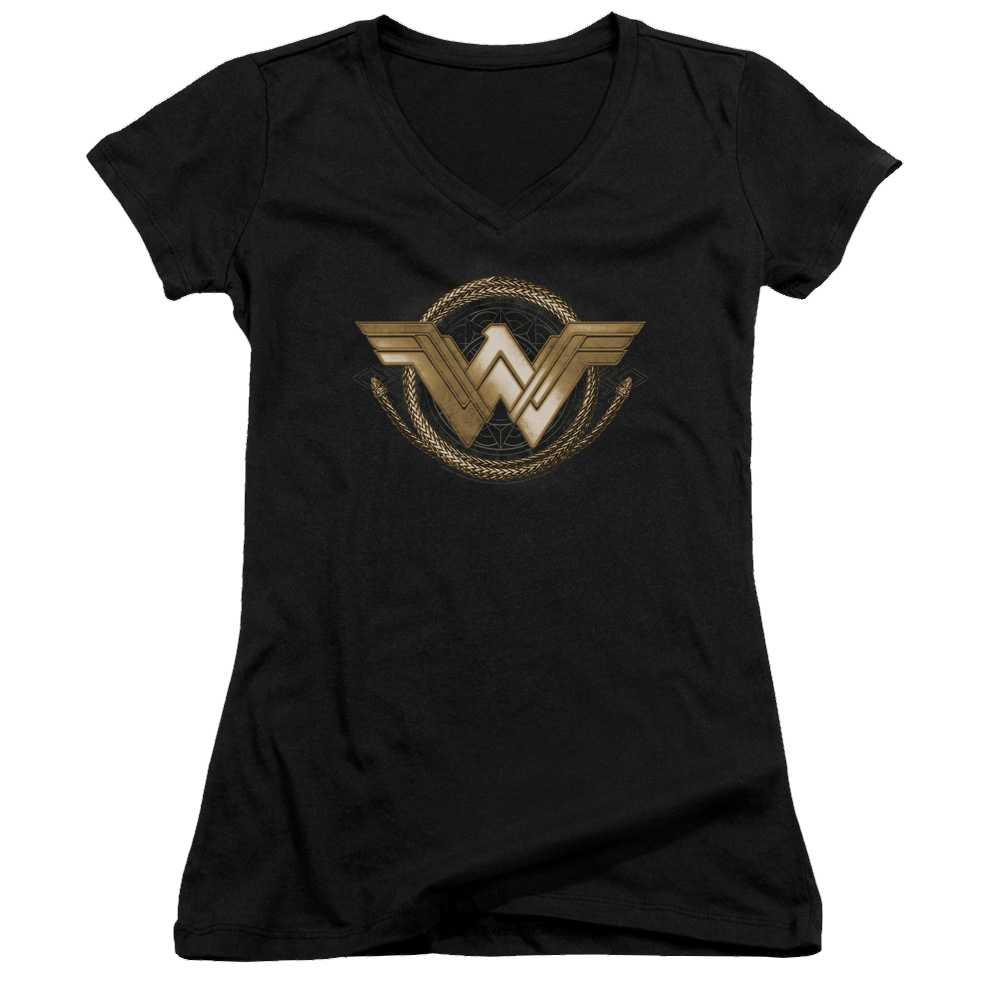 Wonder Woman Lasso Logo Juniors V-Neck T-Shirt Juniors V-Neck T-Shirt Wonder Woman