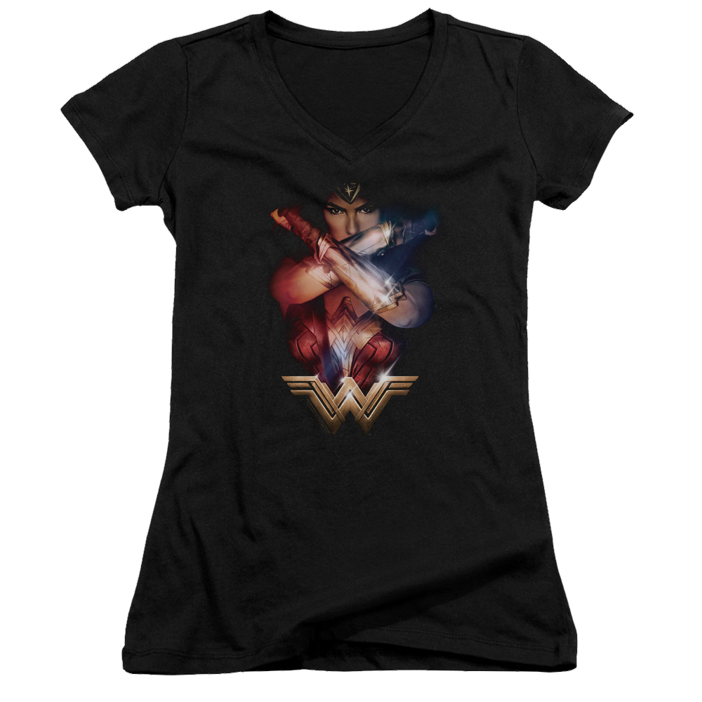 Wonder Woman Arms Crossed Juniors V-Neck T-Shirt Juniors V-Neck T-Shirt Wonder Woman