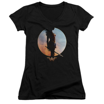 Wonder Woman Wisdom And Wonder Juniors V-Neck T-Shirt Juniors V-Neck T-Shirt Wonder Woman