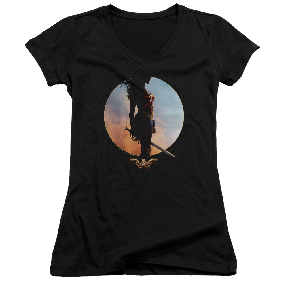 Wonder Woman Wisdom And Wonder Juniors V-Neck T-Shirt Juniors V-Neck T-Shirt Wonder Woman