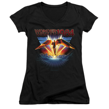 Wonder Woman 1984 84 Metal - Juniors V-Neck T-Shirt Juniors V-Neck T-Shirt Wonder Woman