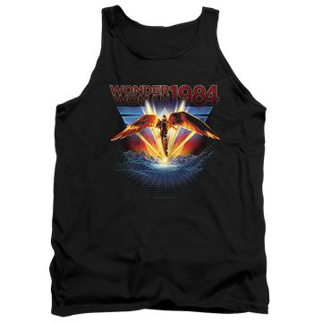 Black men's tank with Wonder Woman 1984 84 Metal graphic