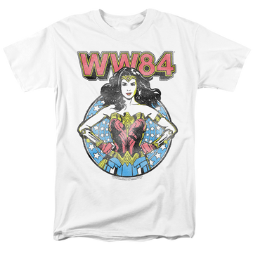 White men's regular fit t-shirt with Wonder Woman 1984 Star Circle graphic
