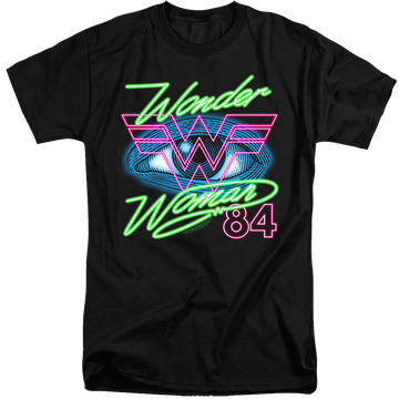 Black men's tall fit t-shirt with Wonder Woman 1984 84 Eye graphic