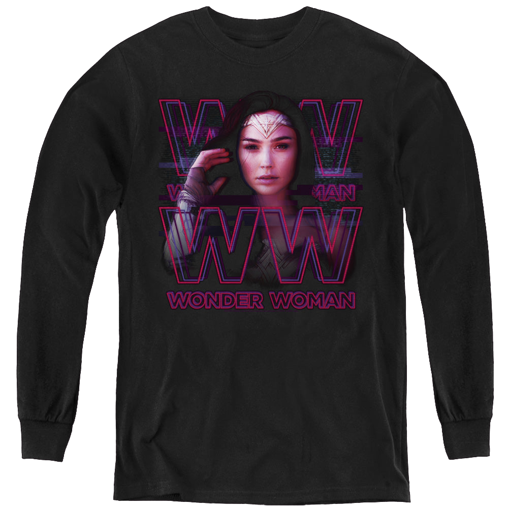 Wonder Woman 1984 Vaporwave Wonder Woman - Youth Long Sleeve T-Shirt Youth Long Sleeve T-Shirt Wonder Woman